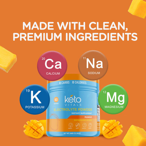 KetoVitals Original Electrolyte Powder Tub - Mango Flavor
