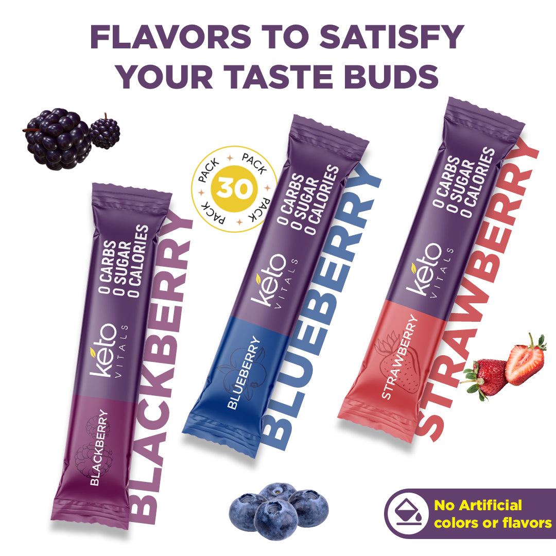 Electrolyte Powder Berry Assorted Flavors In USA - 30 Stick Packs