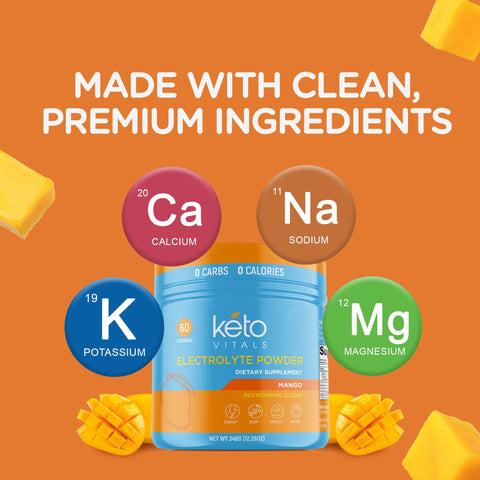 KetoVitals Original Electrolyte Powder Tub - Mango Flavor