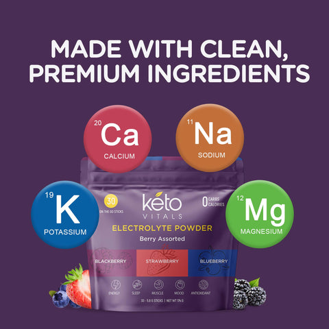 Berry Anti-Oxidant Electrolyte Powder Stick Packs - Berry Assorted Flavors 30ct