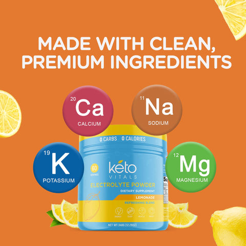 KetoVitals Original Electrolyte Powder Tub - Lemonade Flavor