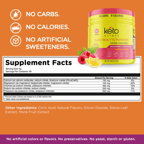 Raspberry Lemonade, 10 Oz. - Tropical Electrolyte Powder Tubs