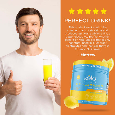 KetoVitals Original Electrolyte Powder Tub - Lemonade Flavor